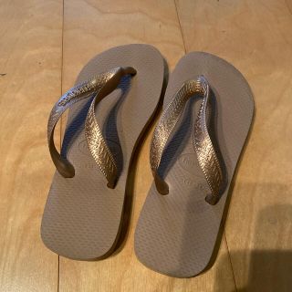 ハワイアナス(havaianas)のhavaianasハワイアナス　ビーチサンダル　ゴールド　35-36(ビーチサンダル)