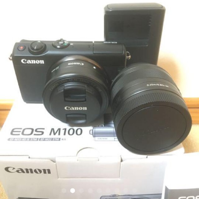 Canon Wレンズキット BKの通販 by 心地よい取引を第一に！
's shop｜キヤノンならラクマ - Canon EOS M100 高品質低価
