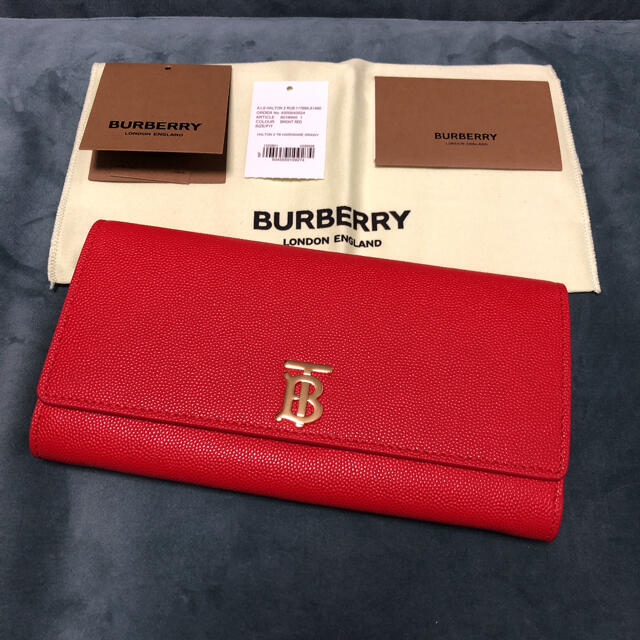 新品 バーバリー BURBERRY 長財布 小銭入れ付き レッドのサムネイル