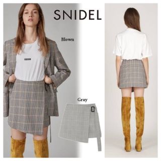 スナイデル(SNIDEL)のスナイデル SNIDEL チェック ラップ ミニ スカート(ミニスカート)