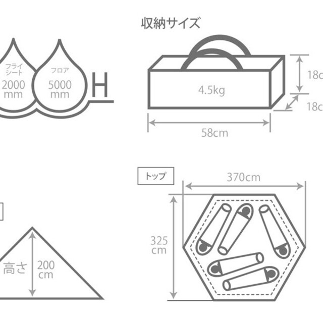 DOD  ワンポールテントM  ブラック  T5-47-BK