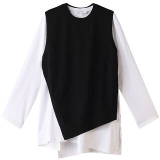 新品タグ付ENFOLD Knit×Cut LayeredドッキングロングTシャツ