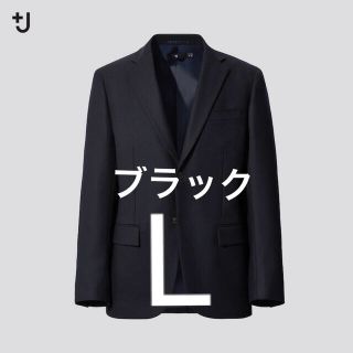 ユニクロ(UNIQLO)の【新品】UNIQLO +J ウールテーラードジャケット ブラック　L(テーラードジャケット)