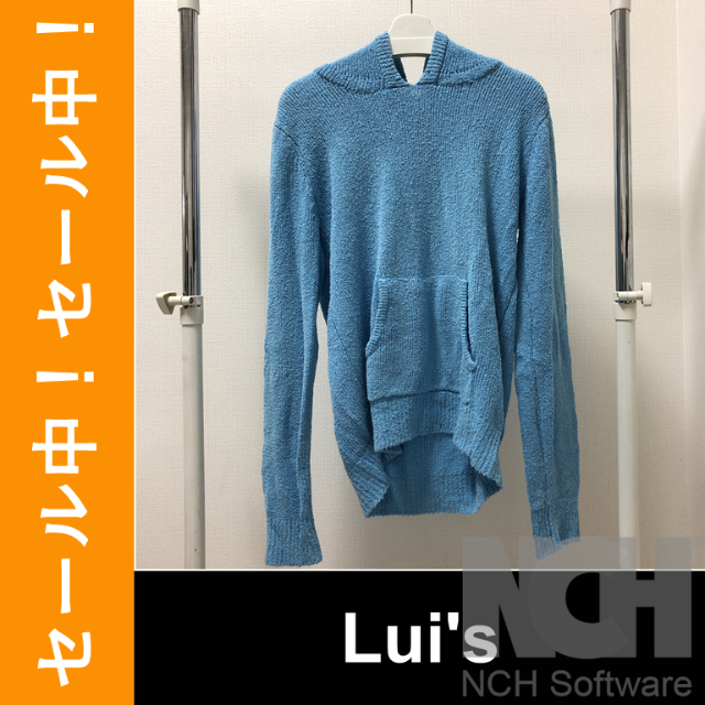 STUDIOUS(ステュディオス)の【セール中】LUI'S／パーカー／ルームウェア／M／青 メンズのトップス(ニット/セーター)の商品写真