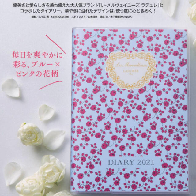 Les Merveilleuses LADUREE(レメルヴェイユーズラデュレ)のMAQUIA マキア 2021年 1月号 付録 スケジュール帳 ダイアリー インテリア/住まい/日用品の文房具(カレンダー/スケジュール)の商品写真