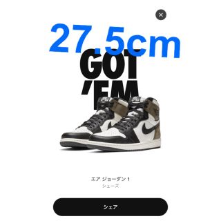 ナイキ(NIKE)のNIKE AIR JORDAN 1 HIGH OG DARK MOCHA(スニーカー)