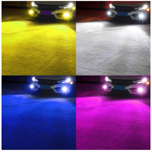 4色切替！LED フォグライト　HB4✨イエロー. ブルー.ピンク.ホワイト 自動車/バイクの自動車(汎用パーツ)の商品写真