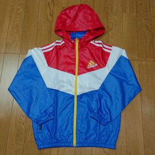 アディダス(adidas)の☆専用☆新品 adidas ウィンドブレーカー  青 赤 白 130(ジャケット/上着)