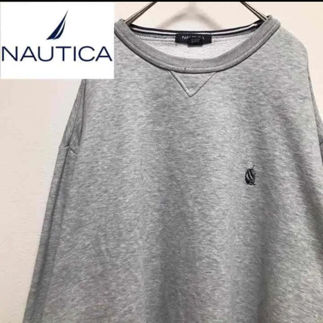 NAUTICA(ノーティカ)のNAUTICAノーティカ•スウェット•刺繍•ワンポイント•トレーナー•グレー メンズのトップス(スウェット)の商品写真