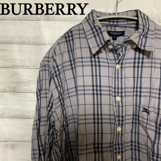 BURBERRY(バーバリー)のBURBERRY LONDON バーバリー　メンズ　シャツ　ロゴ刺繍　USED メンズのトップス(シャツ)の商品写真