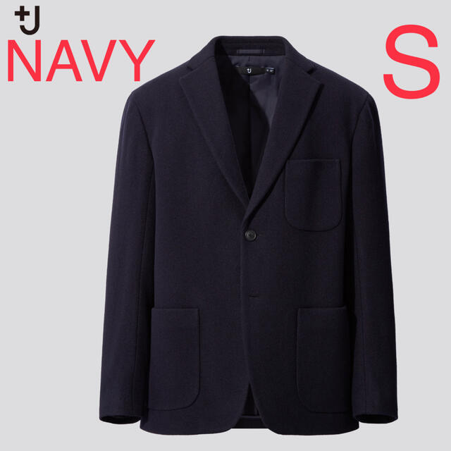 UNIQLO +J ウールブレンドオーバーサイズジャケットヘリボーン NAVY