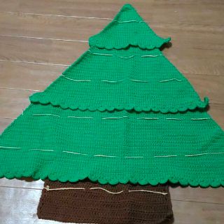 クリスマスツリー 毛糸 ハンドメイド タペストリー(その他)