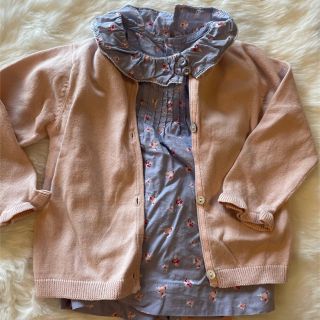 ザラキッズ(ZARA KIDS)のsale♡ZARAbabyくすみピンクカーディガン コットン 74cm(カーディガン/ボレロ)