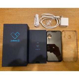 エイスース(ASUS)の⭐︎ZenFone5 シャイニーブラック 64GB SIMフリーケース付き⭐︎(スマートフォン本体)