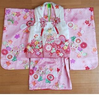 HANA♡様専用  正絹 七五三 3歳 着物 被布セット(和服/着物)