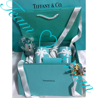 ティファニー(Tiffany & Co.)のティファニーブルーボウ マグカップ2個【プレゼント用】(食器)