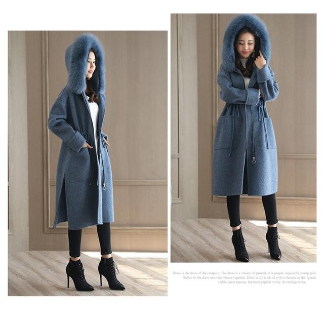 Aライン 大きめファー ロングコート ファー付きコート アウター Aライン 大きめファー ロングコート ファー付きコート アウター