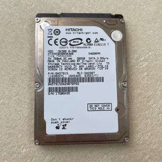 ヒタチ(日立)のHDD 2.5インチ 500GB(PCパーツ)