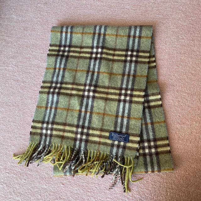BURBERRY - バーバリー マフラー カシミヤ グリーン モスグリーンの