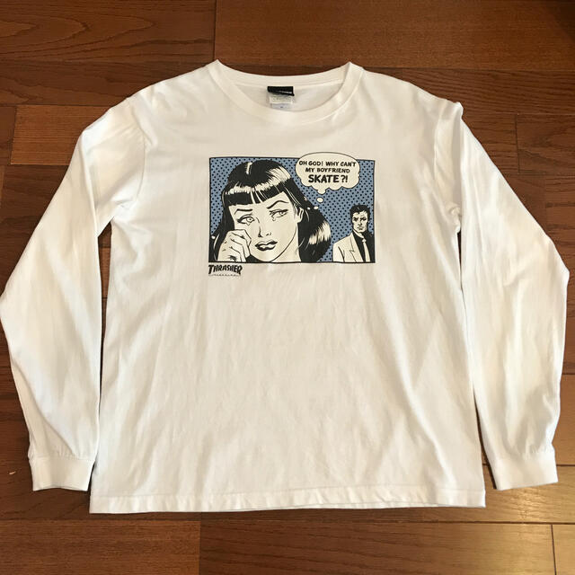 THRASHER(スラッシャー)のTHRASHER   MAGAZINE  長袖　Tシャツ　白　レディース レディースのトップス(Tシャツ(長袖/七分))の商品写真