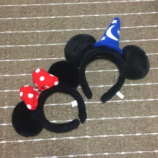 ディズニー(Disney)の美品　ディズニー　カチューシャ　かぶりもの　ミッキー　ミニー(キャラクターグッズ)