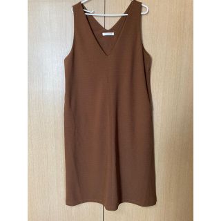 ショコラフィネローブ(chocol raffine robe)の【美品】chocolraffinerobe ワンピース　ブラウン　F(ひざ丈ワンピース)