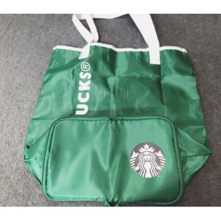 スターバックスコーヒー(Starbucks Coffee)の新品★Starbucks ポケッタブルトート　グリーン(エコバッグ)