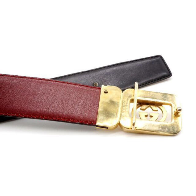 【GUCCI】オールドグッチ GGロゴ ヴィンテージ レザーベルト