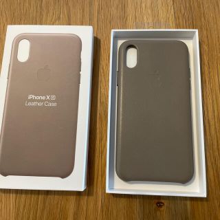 アップル(Apple)のiPhone XS 純正レザーケース　カラー　トープ　美品(iPhoneケース)