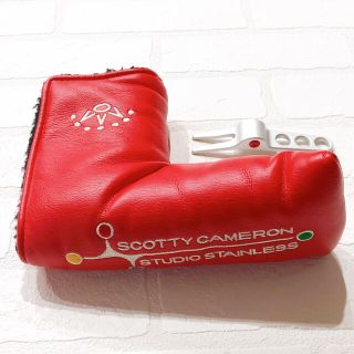 スコッティキャメロン(Scotty Cameron)の激レア　スコッティキャメロンパターカバースタジオステンレスグリーンフォーク付純正(その他)