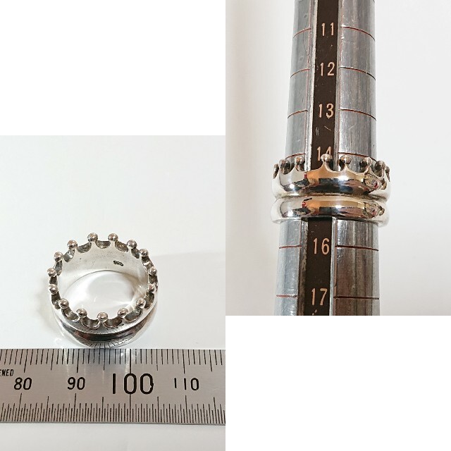 0398 SILVER925 クラウンリング15号 シルバー925 王冠KING レディースのアクセサリー(リング(指輪))の商品写真