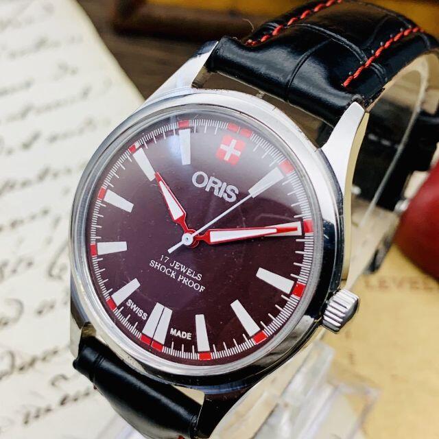 オリス ORIS シルバー×パープル 腕時計 メンズ 機械式手巻き