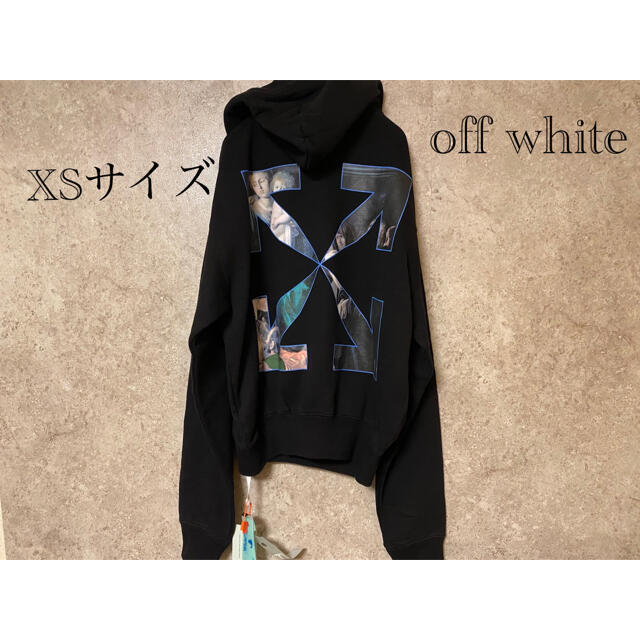 新品 off white arrow logo hoodie XSサイズ