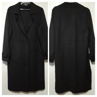 ザラ(ZARA)のRuu様お買い上げ/ZARAスウェード調ロングコート黒XL(ロングコート)