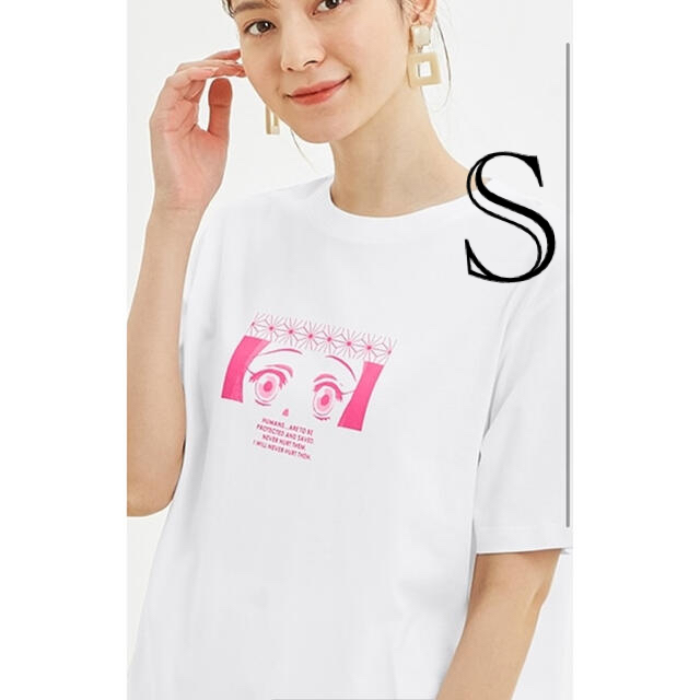 【値下げ】サイズS 鬼滅の刃 禰豆子ねずこ GU 白Tシャツ | フリマアプリ ラクマ