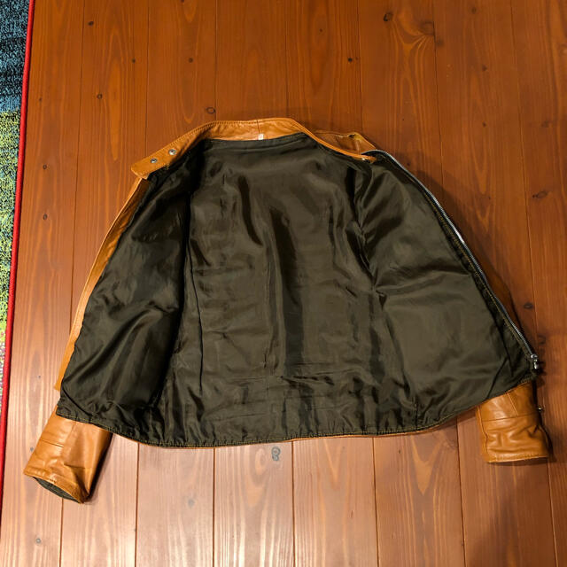ぽん様専用　レザー　ライダースジャケット　キャメル　本革 メンズのジャケット/アウター(ライダースジャケット)の商品写真