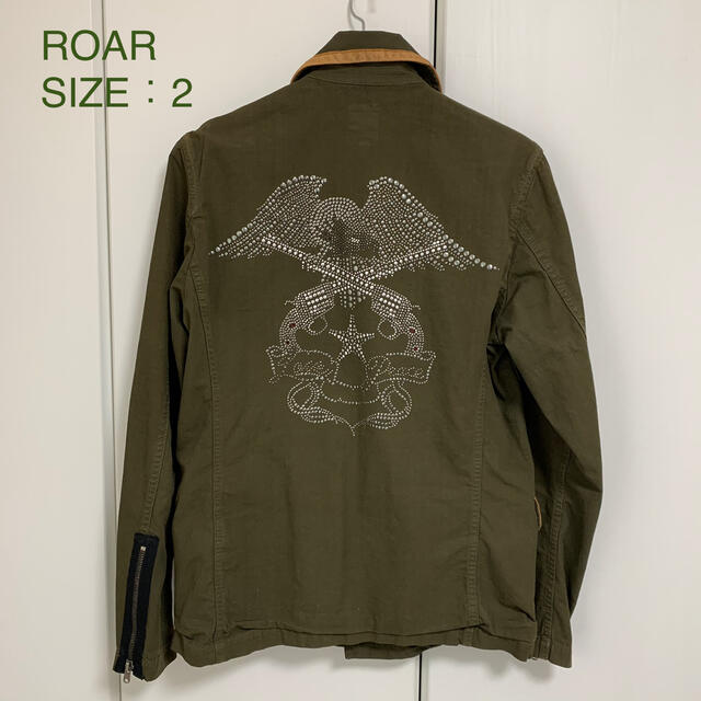 roar - ROAR スワロフスキー イーグル&二丁拳銃 ミリタリージャケット