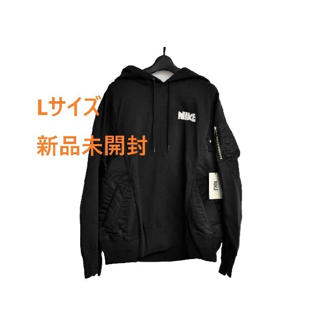 トップスNIKE Sacai Hoodie コラボ パーカー ブラック Lサイズ