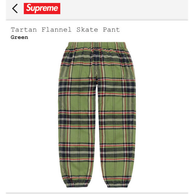 Supreme(シュプリーム)のsupreme Tartan Flannel Skate Pant メンズのパンツ(ワークパンツ/カーゴパンツ)の商品写真