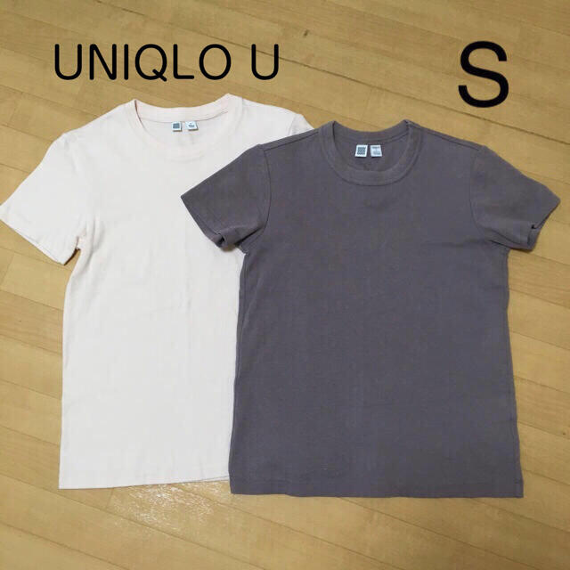 UNIQLO(ユニクロ)のユニクロユー クルーネックシャツ 半袖Tシャツ パープル&ピンク 2枚セット レディースのトップス(Tシャツ(半袖/袖なし))の商品写真