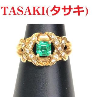 タサキ(TASAKI)の【超美品】Tasaki タサキ シグネチャー エメラルド ダイヤ付 リング(リング(指輪))
