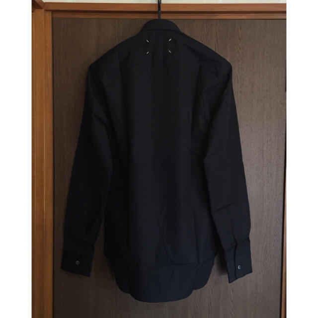 黒38新品 メゾン マルジェラ ポプリン 長袖 シャツ メンズ ドレス ブラック