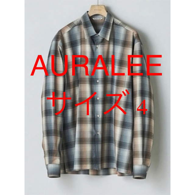 新発売】 - COMOLI AURALEE スーパーライト ウール チェック シャツ