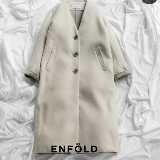 エンフォルド(ENFOLD)の【ENFOLD(エンフォルド)】 ウールリバーノーカラーストレートコート(ロングコート)