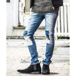 カンビオ(Cambio)の【CAMBIO】Damage Repair Skinny Denim Pants(デニム/ジーンズ)