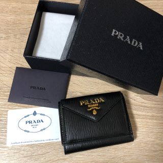 プラダ(PRADA)のPRADA プラダ ミニ財布 ブラック BLACK(財布)