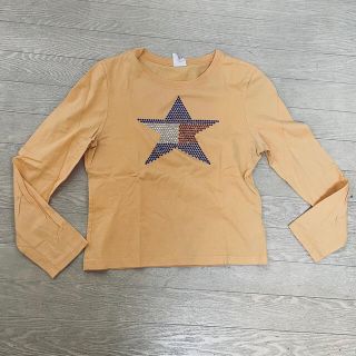 トミーガール(tommy girl)のトミーガール　イエローラインストーン長袖Tシャツ(Tシャツ(長袖/七分))