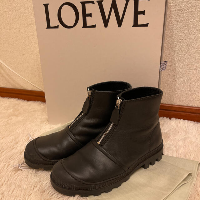 ブーツロエベ　LOEWE ショートブーツ ジップ　38