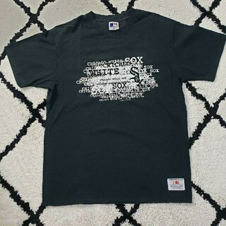 TM041 古着  MLB WHITE SOX プリント  Tシャツ ブラック(Tシャツ/カットソー(半袖/袖なし))