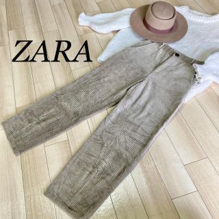 ザラ(ZARA)の【美品ZARAハイウエストコーデュロイワイドパンツ】(カジュアルパンツ)